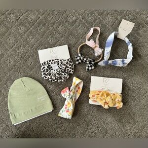 Mixed lot of NWT & lightly worn  baby bow headbands hat bundle random brands